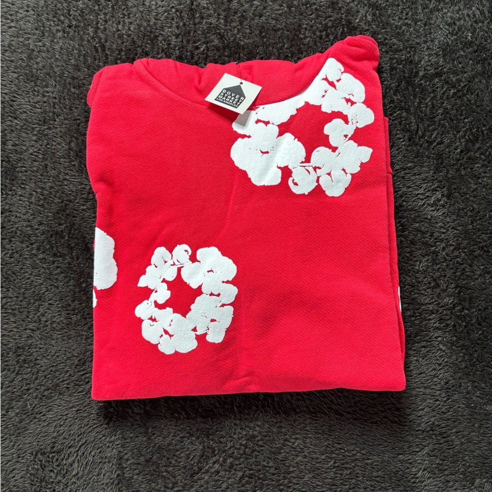 Denim Tears Cotton Wreath Red Hoodie